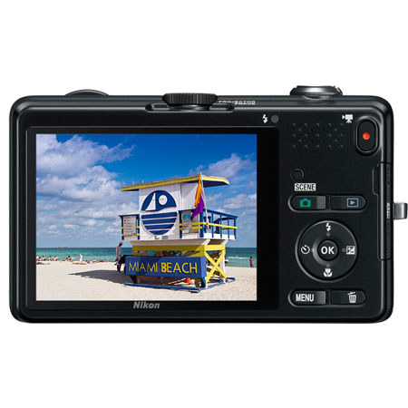 Nikon Coolpix S1200pj Digital Camera, Black