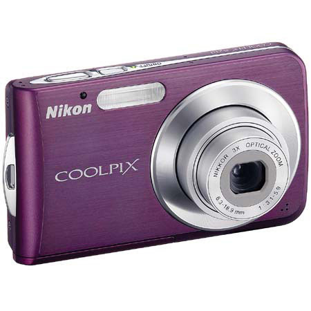 Nikon Coolpix S210 Digital Camera, 4GB, Plum, Refurb