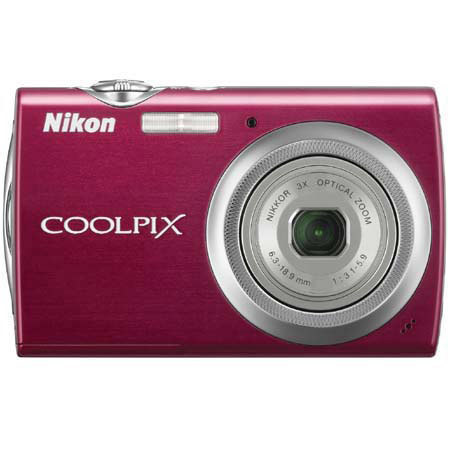 Nikon Coolpix S230 Dig Cam Kit w/Lens Cleaning Kit, Red