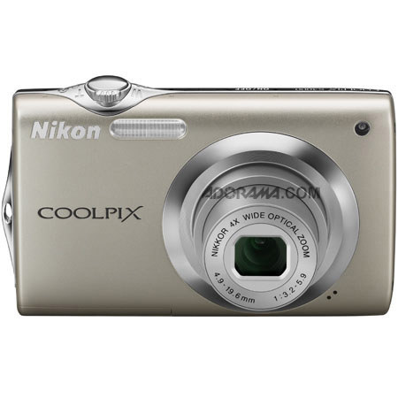 Nikon Coolpix S3000 Camera Kit, Sliver with 2Yr Service