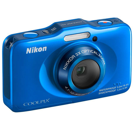 Nikon Coolpix S31 Camera, Blue, Bundle with 8GB SDHC Memory Card, Camera Case