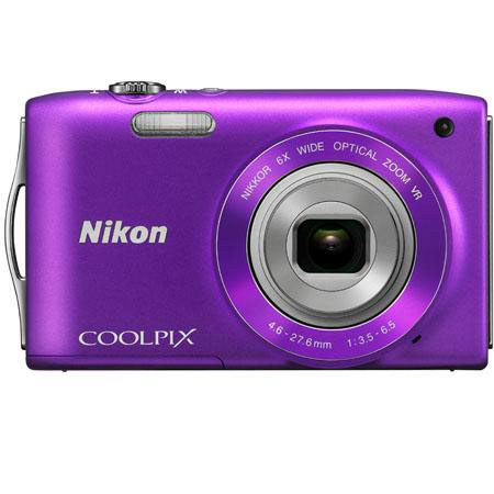 Nikon Coolpix S3300 Digital Camera - Purple Bundle