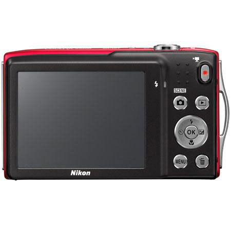 Nikon Coolpix S3300 Digital Camera, Red - Refurbished by Nikon U.S.A.