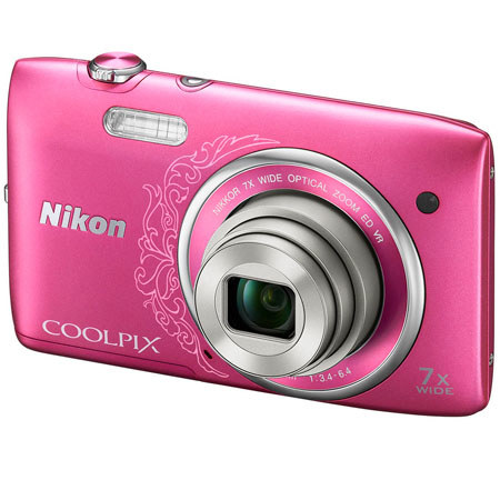 Nikon Coolpix S3500 Digital Camera, Decorative Pink