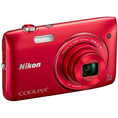 Nikon Coolpix S3500 Camera, Red - Bundle w/Accessory Package B (See Details)
