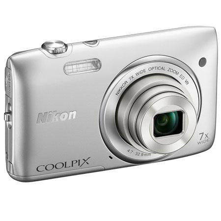 Nikon Coolpix S3500 Camera, Silver - Bundle w/Accessory Package A (See Details)