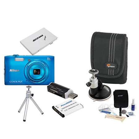NIKON Appareil photo compact COOLPIX S3600 Bleu pas cher
