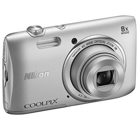 Nikon Coolpix S3600 Digital Camera, 20.1MP, Silver With Basic Accessory Bundle