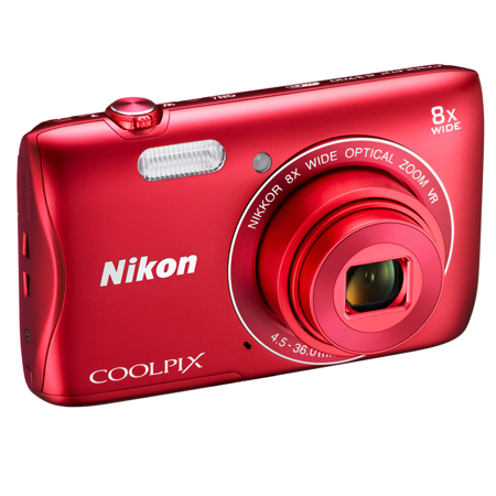 Nikon COOLPIX S3700 Digital Camera, Red