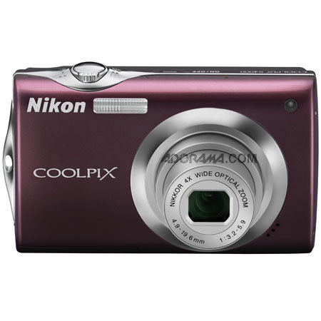 Nikon Coolpix S4000 Digital Camera Kit, - Plum - with 4GB SD Memory Card, Camera Case, Table Top Tripod