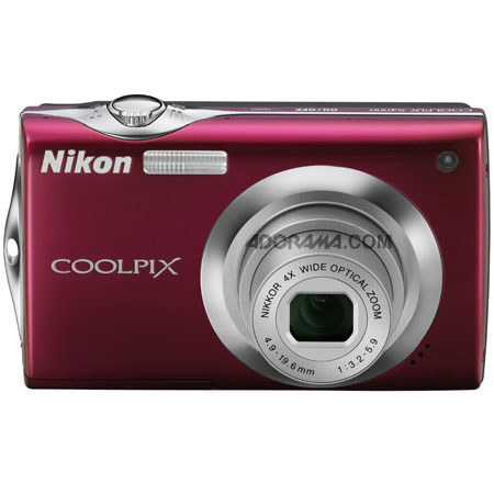 Nikon Coolpix S4000 Digital Camera, Red, Refurbished