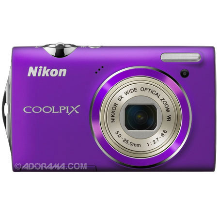 Nikon Coolpix S5100 Digital Camera Kit, 8GB, Purple