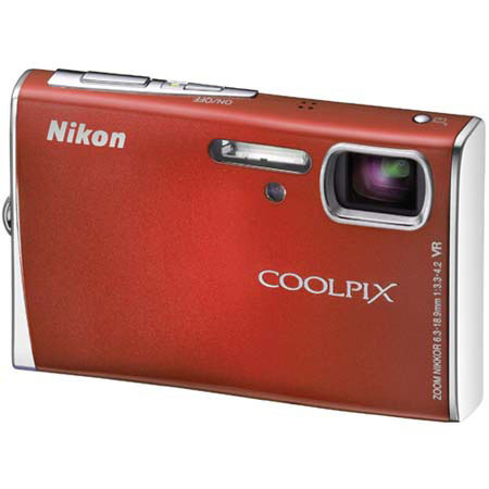 Nikon Coolpix S51 Digital Camera, 8.1 Megapixel, 3x Optical Zoom, 3" LCD Display - Red