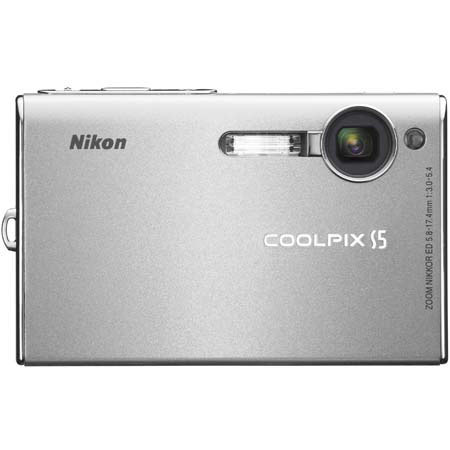 Disc. Coolpix S5 Slim Point and Shoot Digital Camera, 6 Megapixel, 3x Optical, 4x Digital Zoom, 2.5" LCD Screen - Silver - - Refurbished By Nikon U.S.A.