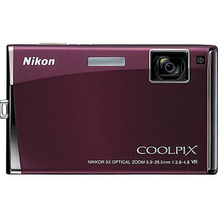 Nikon Coolpix S60 Digital Camera, 10.0 MP, Burgundy