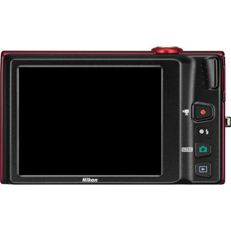 Nikon Coolpix S6100 Digital Camera, Red - Refurbished