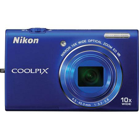 Nikon Coolpix S6200 Digital Camera Kit, 4GB Blue