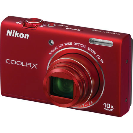 Nikon Coolpix S6200 Digital Camera, Red