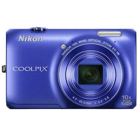 Nikon Coolpix S6300 Digital Camera Blue Bundle 8GB