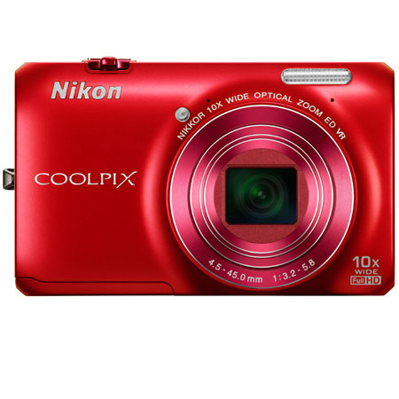 Nikon Coolpix S6300 Digital Camera, Red
