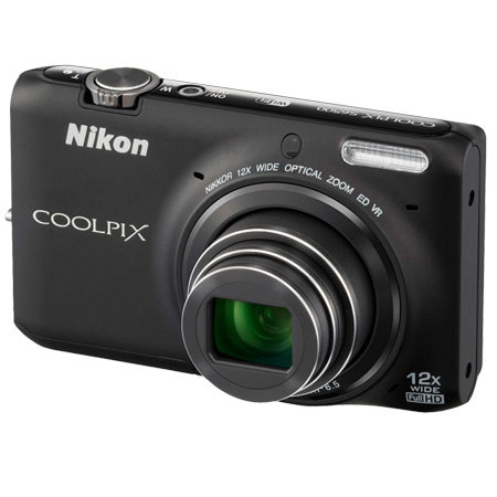 Nikon Coolpix S6500 Camera, Black, Bundle with 16GB SDHC Memory Card, Case