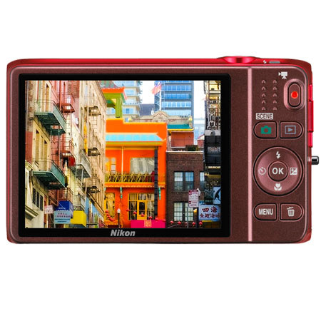 Nikon Coolpix S6500 Digital Camera, Red