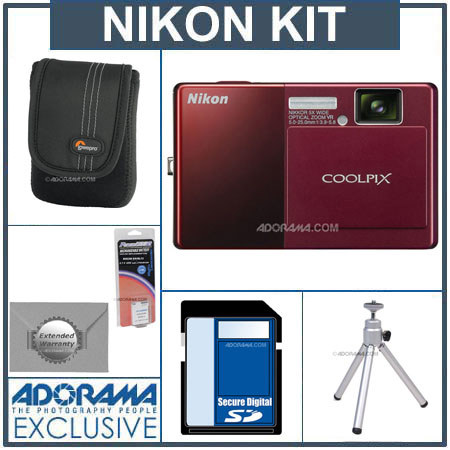 Nikon Coolpix S70 12.1MP Digital Camera Kit, 8GB, Red