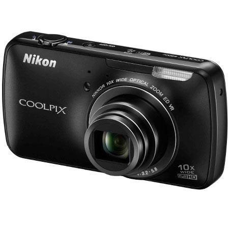 Nikon Coolpix S800c Digital Camera,Black,Bundle w/8GB Memory Card & LoweproPouch