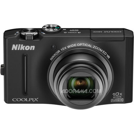 Nikon CoolPix S8100 Digital Camera Kit, 4GB, Black