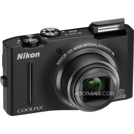 Nikon CoolPix S8100 Digital Camera, Black, Refurbished
