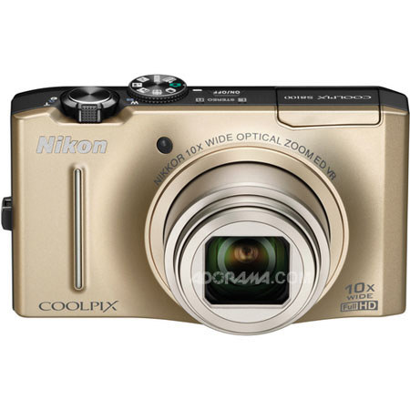 Nikon CoolPix S8100 Digital Camera Kit, 4GB, Gold