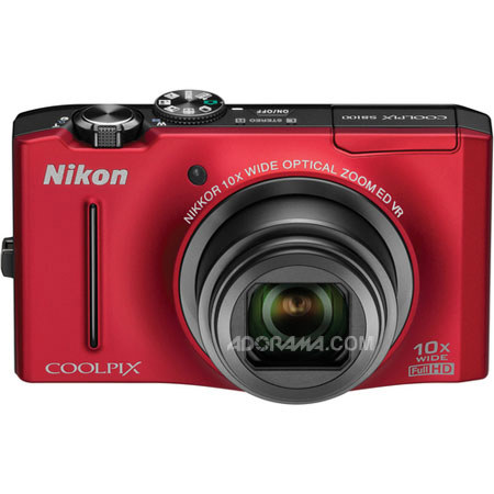 Nikon CoolPix S8100 Digital Camera, Red