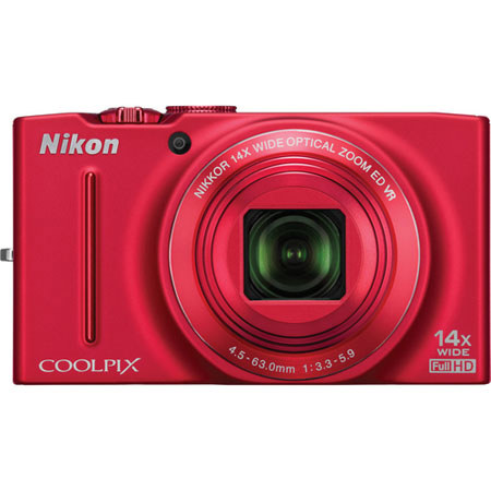 Nikon Coolpix S8200 Digital Camera, Red