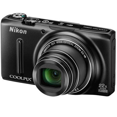 Nikon Coolpix S9500 Digital Camera, Black
