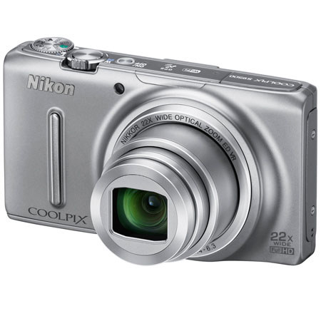 Nikon Coolpix S9500 Digital Camera, Silver