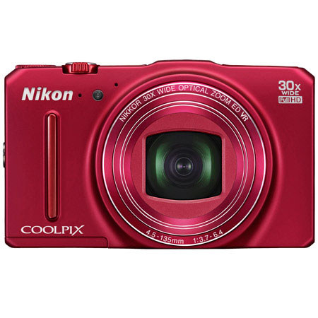Nikon Coolpix S9700 Digital Camera, Red
