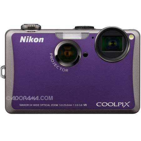 Nikon Coolpix S1100pj Digital Camera, Violet - Refurbsh