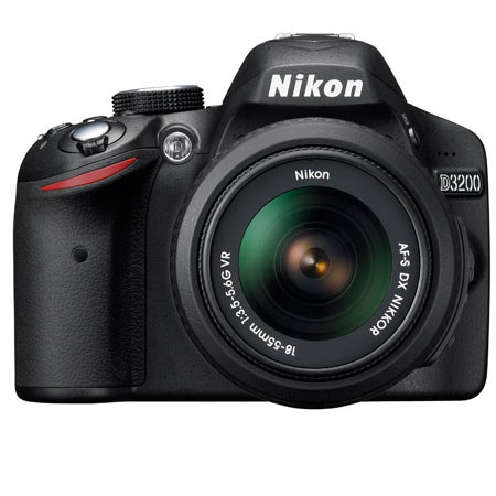 Nikon D3200 DSLR Camera w/18mm-55mm NIKKOR VR Lens - Black