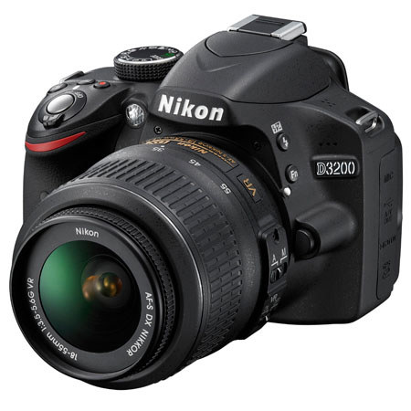 Nikon D3200 DSLR Camera w/18mm-55mm NIKKOR VR Lens - Black