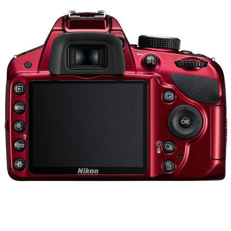 Nikon D3200 DSLR Camera w/18mm-55mm NIKKOR VR Lens - Red - Refurbished