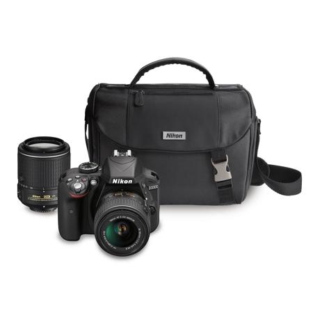 Nikon D3300 DSLR with 18-55mm DX VR II & 55-200mm DX VR II Zoom Lenses w/Case