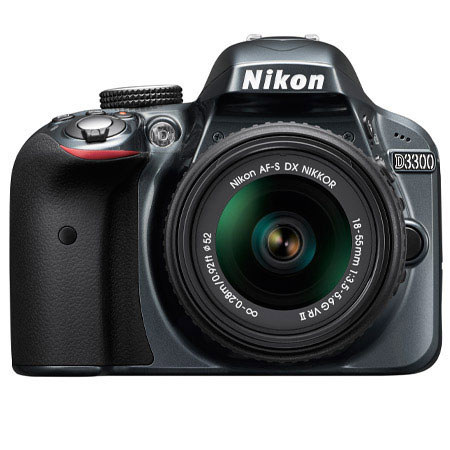 Nikon D3300 Camera w/18-55 VR II Lens, Silver, Bundle w/85mm VR II Lens & MORE