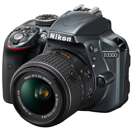 Nikon D3300 DSLR Camera w/18-55mm VR II Lens - Gray - Refurbished by Nikon USA
