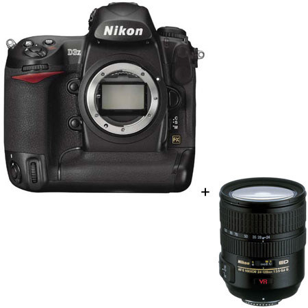 Nikon D3X Digital SLR 24.5 Megapixel Camera with Nikon 24-120mm f/3.5-5.6G ED-IF AF-S - USA Warranty