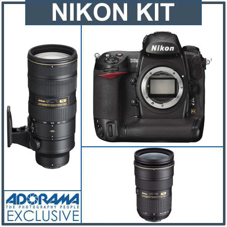 Nikon D3X Digital SLR Camera with Nikon 24-70mm f/2.8G ED-IF AF-S Lens &amp; 70-200mm f/2.8G AF-S VR II Zoom-Nikkor ED-IF Lens - USA Warranty
