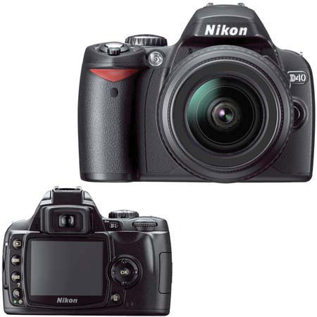 Nikon D40 6.1 Megapixel Digital SLR Camera 7X Zoom Kit Outfit, with 18-135mm f/3.5-5.6G ED II AF-S DX Zoom NIKKOR Lens - USA Warranty with FREE Nikon 2 Year Camera Warranty, Nikon Gadget Bag & 2 Nikon DVD Guides to Digital SLR Photography