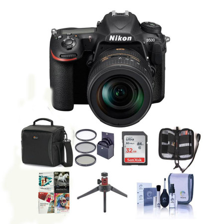 Nikon D500 DSLR Body with 16-80mm ED VR Lens and Free PC Accessory Bundle