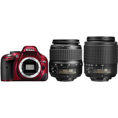 Nikon D5200 DSLR Camera Kit- Red