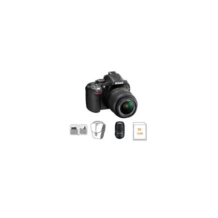 Nikon D5200 Camera w/18-55mm Lens, Black, Bundle w/55-300mm Lens & MORE