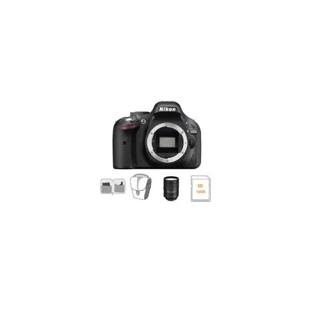 Nikon D5200 Camera, Black, Bundle w/28-300mm Lens, 16GB SDHC Card, Case, Clean
